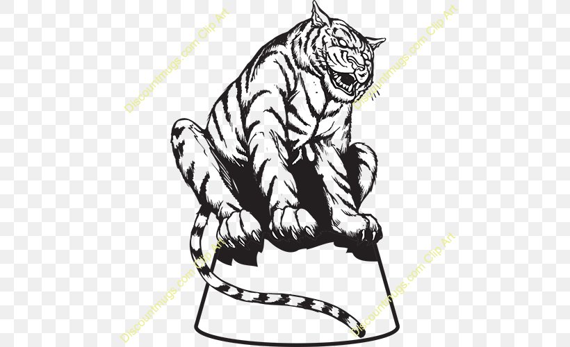 Whiskers Cat Tiger Clip Art Illustration, PNG, 500x500px, Whiskers, Art, Big Cat, Big Cats, Blackandwhite Download Free