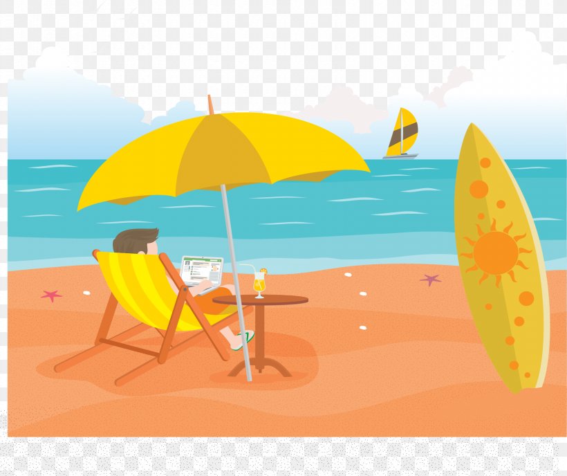 Beach Summer Vacation Illustration, PNG, 1690x1419px, Beach, Art, Hotel, Illustrator, Orange Download Free