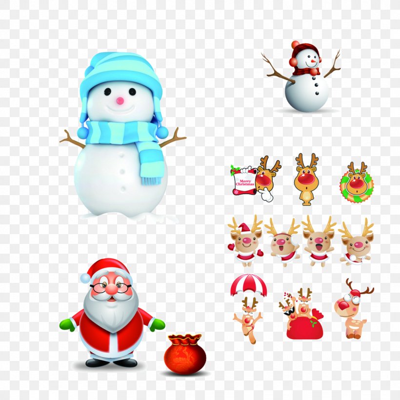 Santa Claus Reindeer Christmas Ornament Clip Art, PNG, 1024x1024px, Santa Claus, Christmas, Christmas Decoration, Christmas Ornament, Fictional Character Download Free