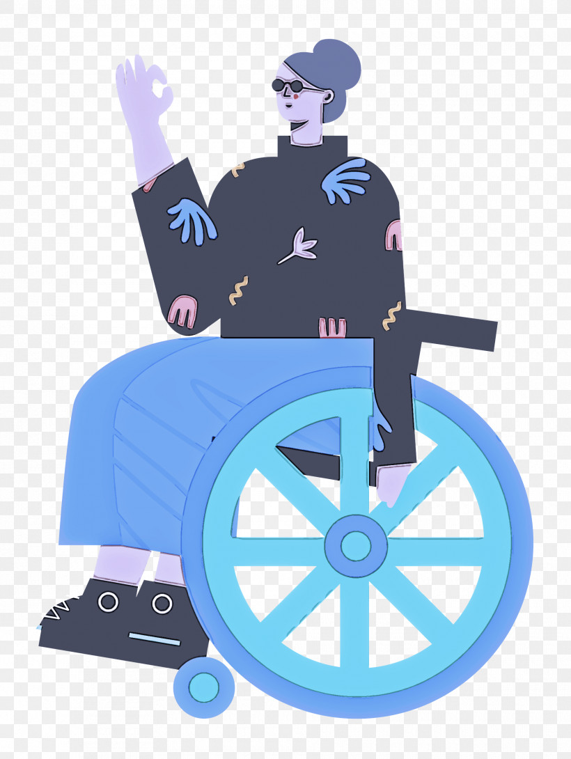 Sitting On Wheelchair Woman Lady, PNG, 1880x2500px, Woman, Cartoon, Chair, Color, Drawing Download Free