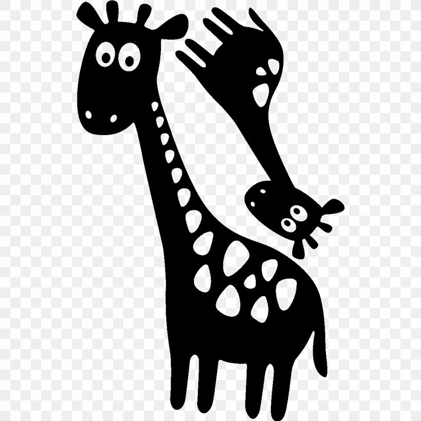 Giraffe Wall Decal Sticker, PNG, 1200x1200px, Giraffe, Black And White, Child, Decal, Decorative Arts Download Free