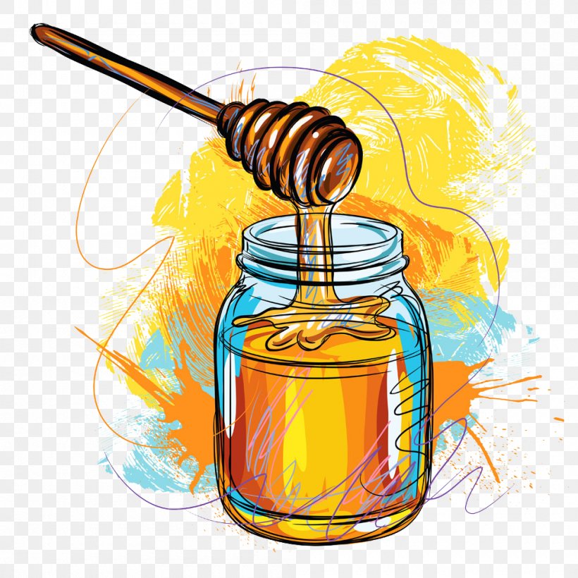 Yuja Tea Honey Bee Nectar Illustration, PNG, 1000x1000px, Yuja Tea, Carbohydrate, Comb Honey, Fructose, Honey Download Free