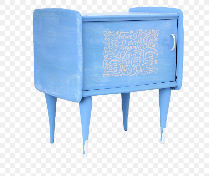 Bedside Tables Chair Shabby Chic Furniture, PNG, 640x690px, Table, Azure, Bedside Tables, Bench, Blue Download Free