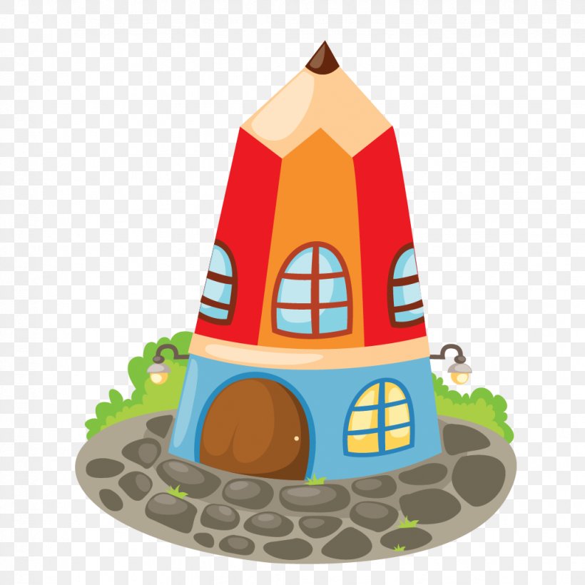 Colored Pencil Drawing Vector Graphics Illustration, PNG, 1028x1028px, Pencil, Building, Colored Pencil, Cone, Drawing Download Free
