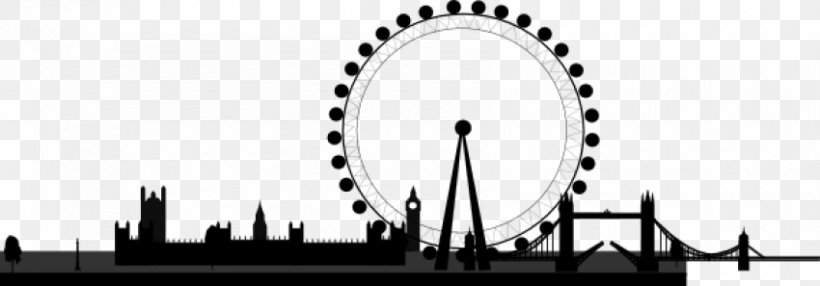 London Eye Big Ben Tower Bridge, PNG, 850x297px, London Eye, Arch, Big Ben, Black And White, Brand Download Free