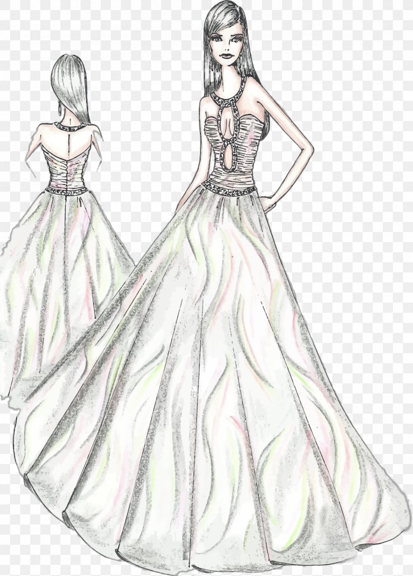 Dress Woman Fashion Sketch, PNG, 1715x2390px, Dress, Artwork, Bridal Clothing, Bridal Party Dress, Clothing Download Free