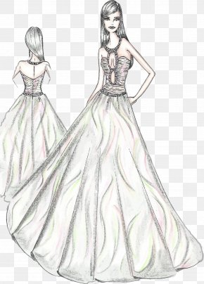 Sketches various evening dresses Royalty Free Vector Image