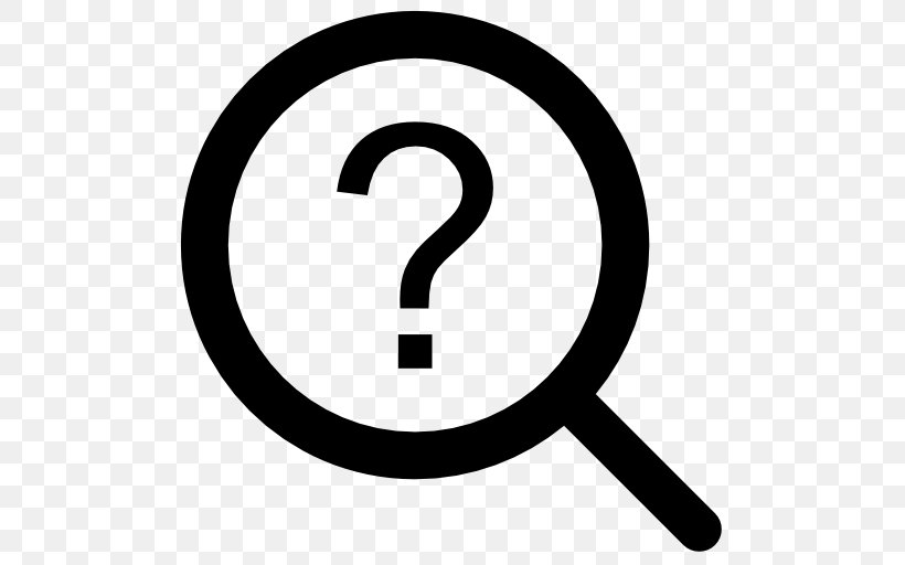 Magnifying Glass Question Mark, PNG, 512x512px, Magnifying Glass, Area, Black And White, Brand, Glass Download Free