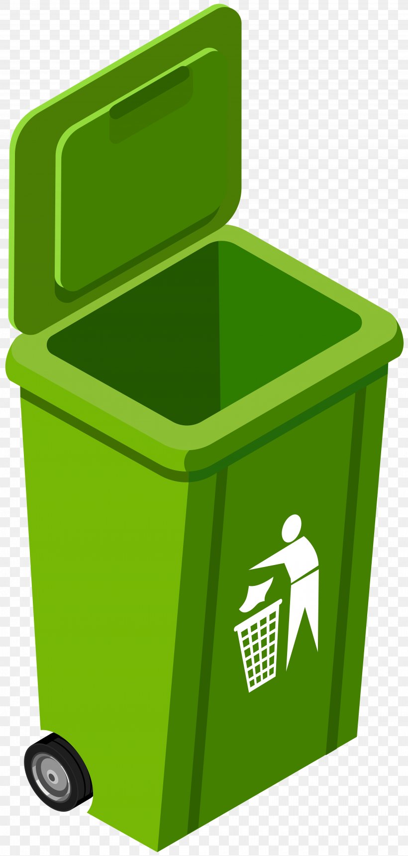 Rubbish Bins & Waste Paper Baskets Recycling Bin Clip Art, PNG, 3810x8000px, Rubbish Bins Waste Paper Baskets, Environmental Protection, Green, Plastic, Rasterisation Download Free