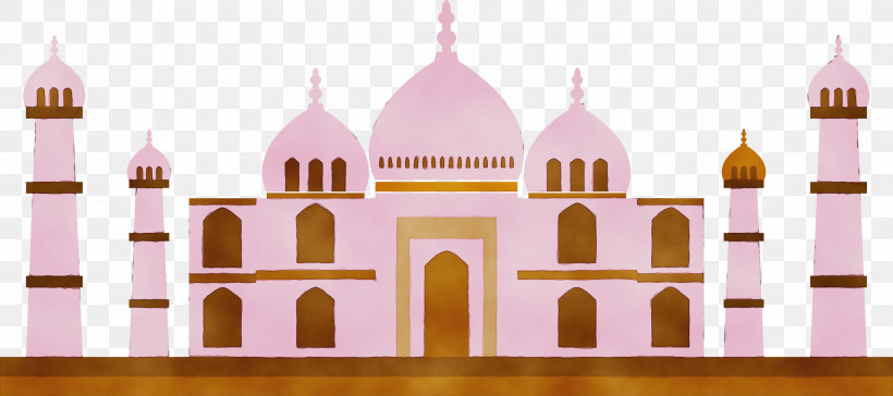 Pink M Meter Worship, PNG, 3000x1333px, India Elements, Meter, Paint, Pink M, Watercolor Download Free