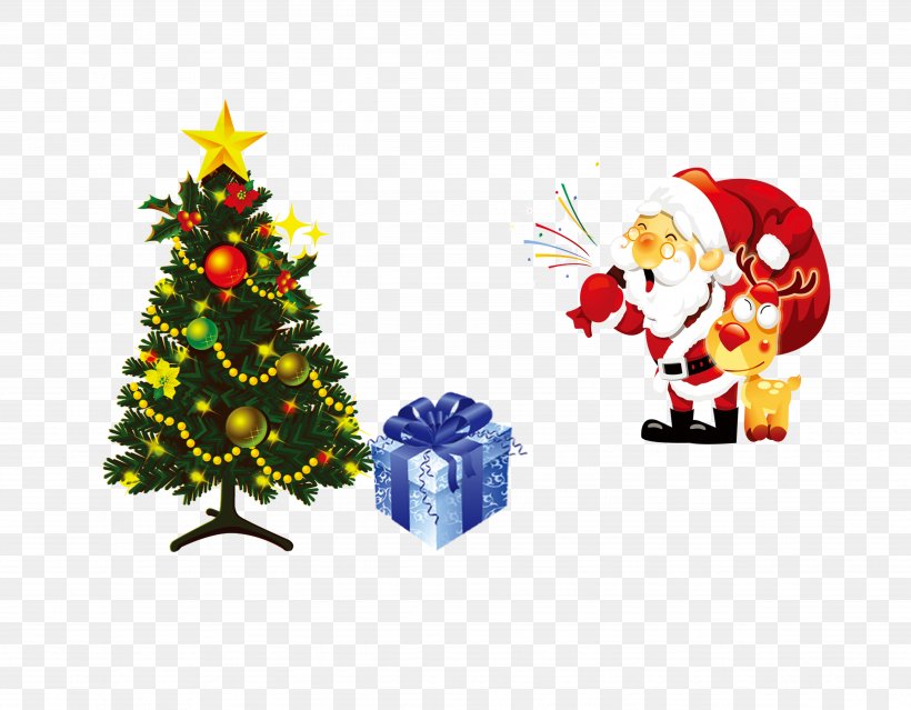 Santa Claus Christmas Tree Illustration, PNG, 4921x3837px, Santa Claus, Art, Christmas, Christmas Decoration, Christmas Ornament Download Free