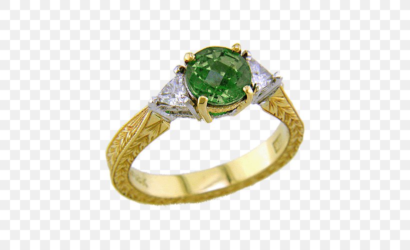 Emerald Ring Gold Tsavorite Mineral, PNG, 500x500px, Emerald, Bijou, Diamond, Engraving, Fashion Accessory Download Free