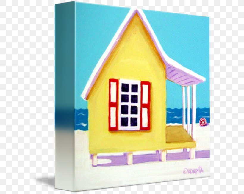 Beach Hut Painting Cottage Canvas Print, PNG, 606x650px, Beach, Art, Beach House, Beach Hut, Canvas Download Free