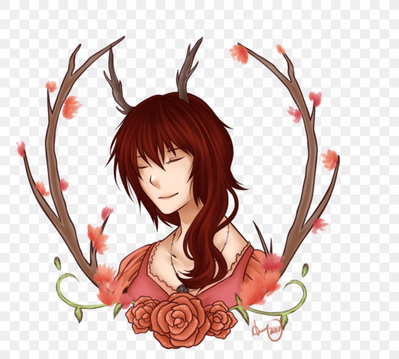 Deer Woman Drawing Antler Illustration, PNG, 942x848px, Watercolor, Cartoon, Flower, Frame, Heart Download Free