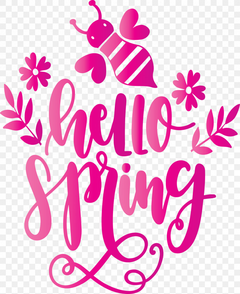 Hello Spring Spring, PNG, 2451x3000px, Hello Spring, Magenta, Pink, Spring, Text Download Free