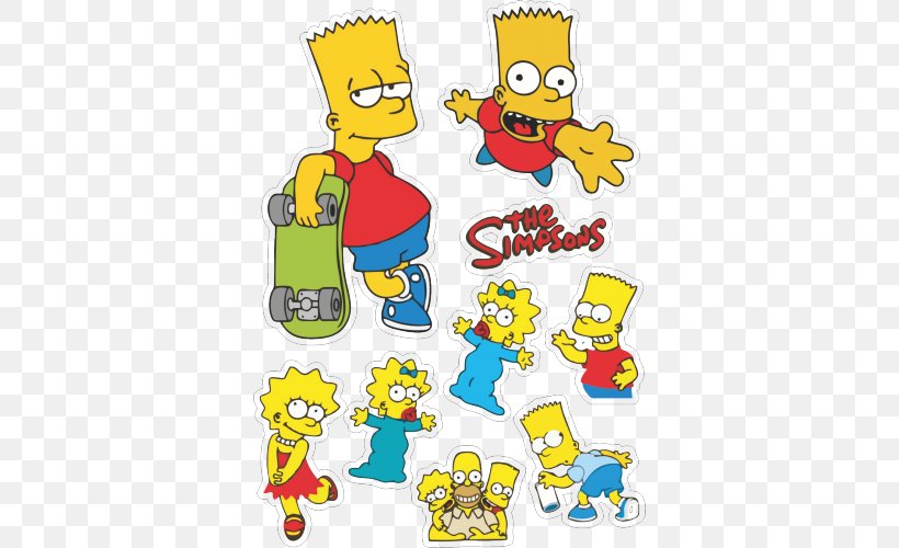 Sticker Bart Simpson Homer Simpson Marge Simpson Clip Art, PNG, 500x500px, Sticker, Animal Figure, Animated Film, Area, Bart Simpson Download Free