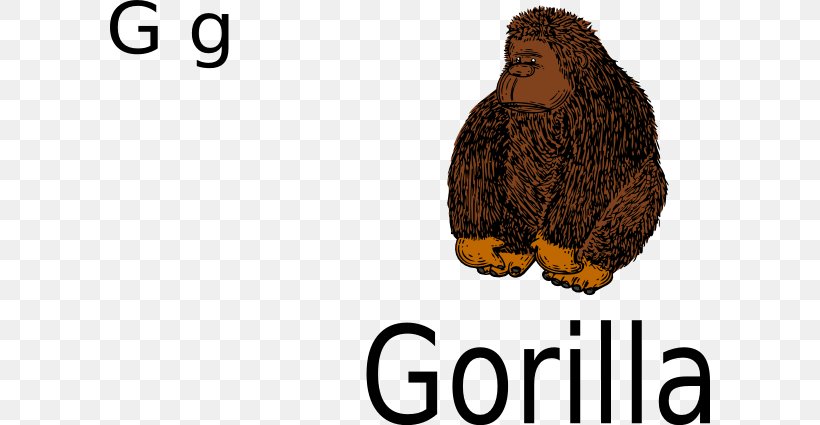Gorilla Drawing Clip Art, PNG, 600x425px, Gorilla, Black And White, Brand, Coloring Book, Drawing Download Free