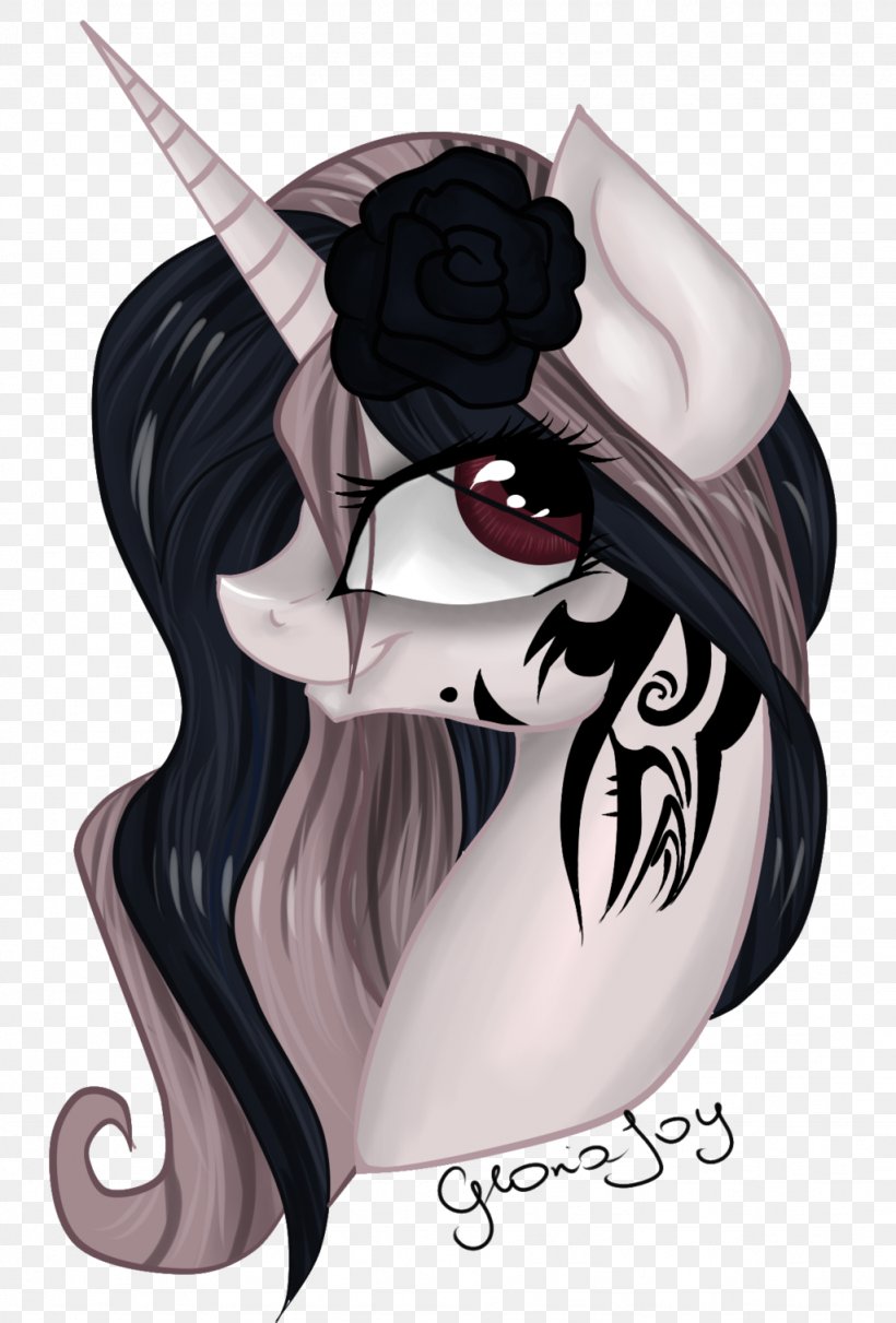 Horse Legendary Creature Cartoon Black Hair, PNG, 1024x1513px, Watercolor, Cartoon, Flower, Frame, Heart Download Free