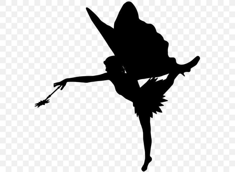 Tinker Bell Fairy Silhouette Clip Art, PNG, 587x600px, Tinker Bell, Art, Black, Black And White, Branch Download Free