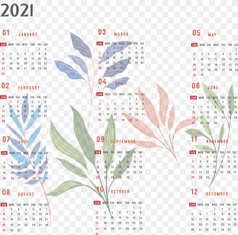 Year 2021 Calendar Printable 2021 Yearly Calendar 2021 Full Year Calendar, PNG, 3000x2954px, 2021 Calendar, Year 2021 Calendar, Landscape, Royaltyfree Download Free