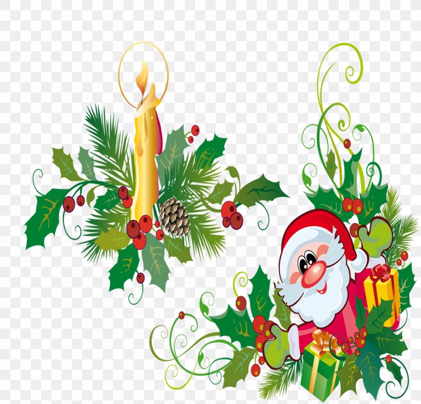 Christmas Tree Santa Claus Clip Art, PNG, 1181x1134px, Christmas Tree, Animation, Aquifoliaceae, Art, Branch Download Free