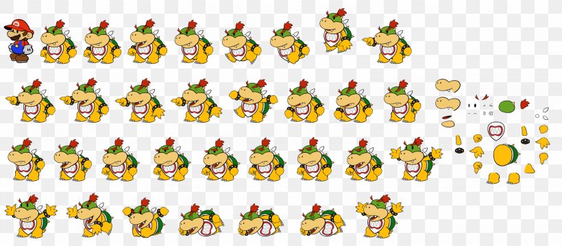 Super Mario Bros. Paper Mario: Sticker Star Bowser Super Mario Sunshine, PNG, 3679x1611px, Super Mario Bros, Animal Figure, Art, Beak, Bowser Download Free