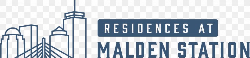 Residences At Malden Station Apartment Logo Brand, PNG, 2400x563px, Apartment, Blue, Brand, City, Comfort Download Free