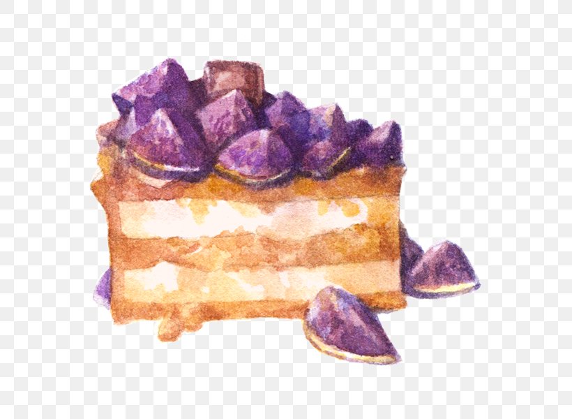 Paper Cupcake Sticker Watercolor Painting Drawing, PNG, 600x600px, Paper, Amethyst, Cake, Cupcake, Dessert Download Free