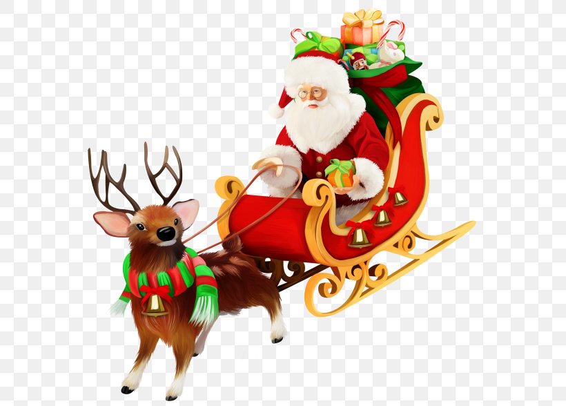 Santa Claus Village Reindeer Christmas Ornament, PNG, 571x588px, Santa Claus, Christmas, Christmas Decoration, Christmas Ornament, Christmas Village Download Free