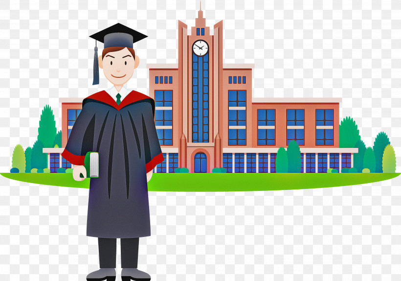 Graduation, PNG, 3468x2429px, Academic Dress, Cartoon, Graduation, Mortarboard, Phd Download Free