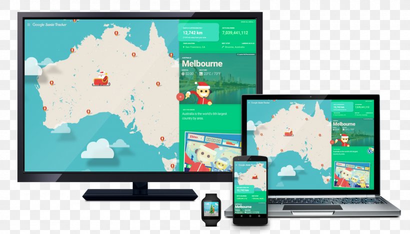 Google Santa Tracker Santa Claus Google Maps Computer Software, PNG, 1600x914px, Google Santa Tracker, Android, Brand, Computer Monitor, Computer Monitors Download Free