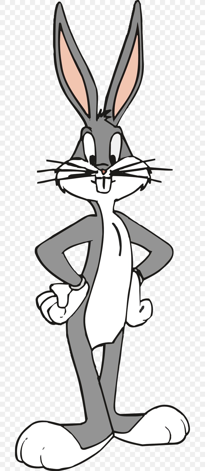 Bugs Bunny Porky Pig Cartoon Looney Tunes Clip Art, PNG, 700x1876px, Bugs Bunny, Animated Cartoon, Art, Artwork, Black And White Download Free
