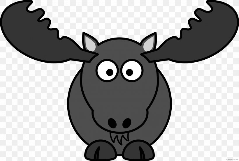 Clip Art Moose Vector Graphics Image CPL Amazing Road Trip, PNG, 2500x1689px, Moose, Black, Black And White, Cartoon, Cattle Like Mammal Download Free