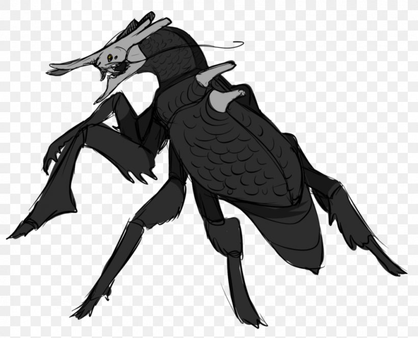 Beetle Legendary Creature Pyrausta Dragon Monster, PNG, 994x804px, Beetle, Art, Black And White, Chimera, Dragon Download Free