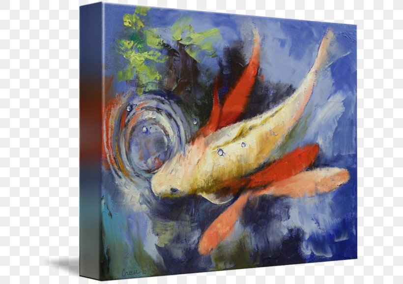 Koi Showa Painting Art Canvas, PNG, 650x577px, Koi, Acrylic Paint, Art, Artist, Artwork Download Free