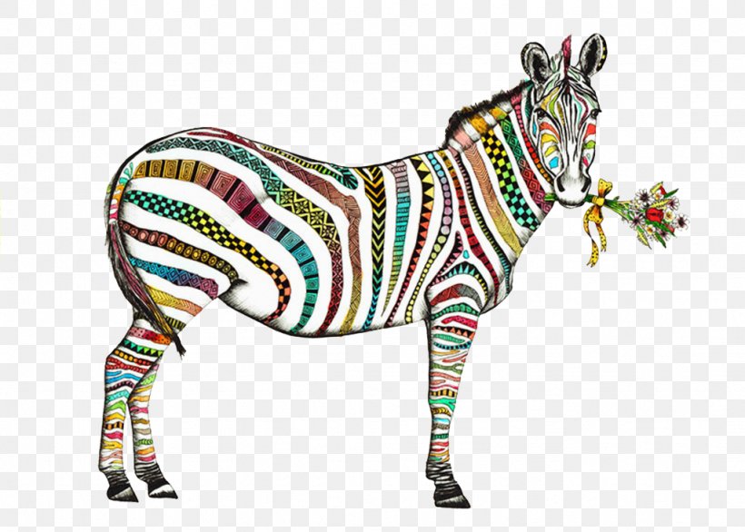 Color Zebra, PNG, 1024x733px, Watercolor, Cartoon, Flower, Frame, Heart Download Free