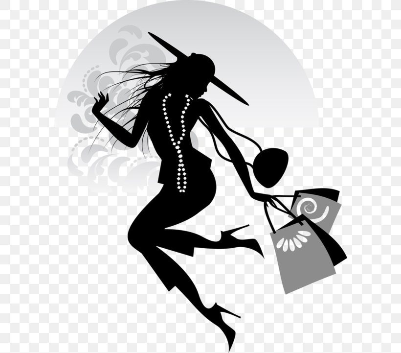 Silhouette Woman Online Shopping Fashion, PNG, 600x721px, Watercolor ...