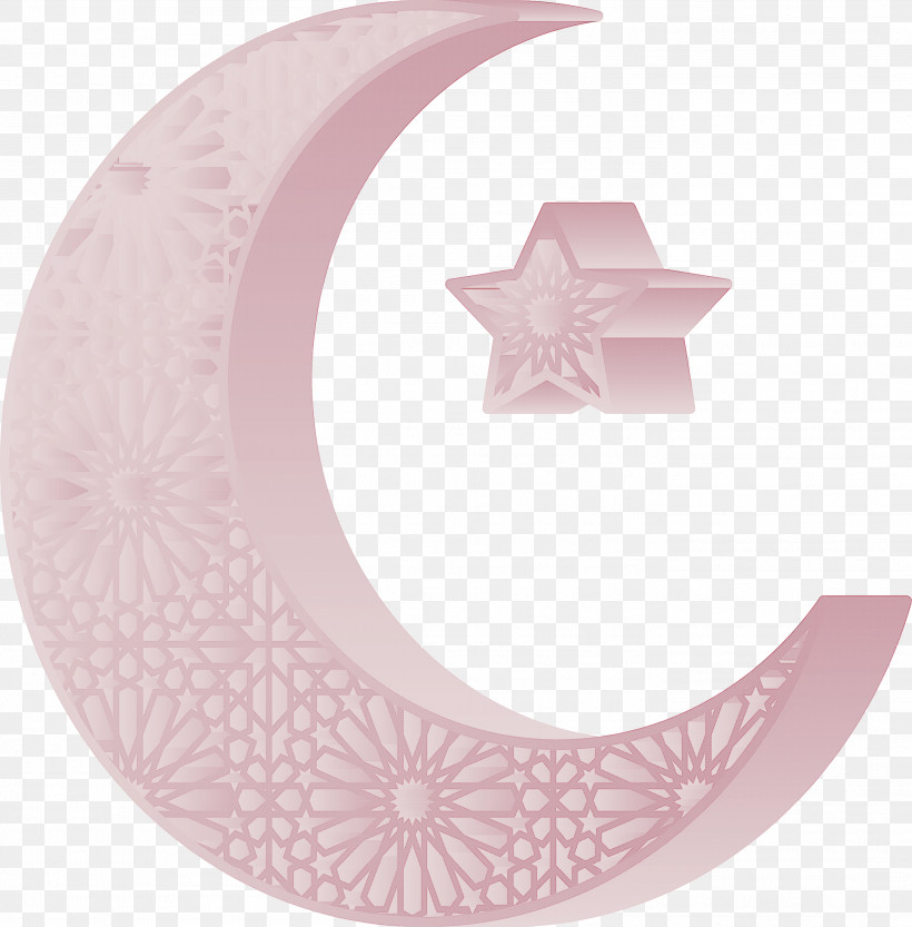 Star And Crescent Ramadan Kareem, PNG, 2818x2865px, Star And Crescent, Circle, Crescent, Dishware, Pink Download Free
