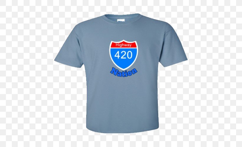 T-shirt Puma Cannabis Sleeve, PNG, 500x500px, 420 Day, Tshirt, Active Shirt, Blue, Brand Download Free