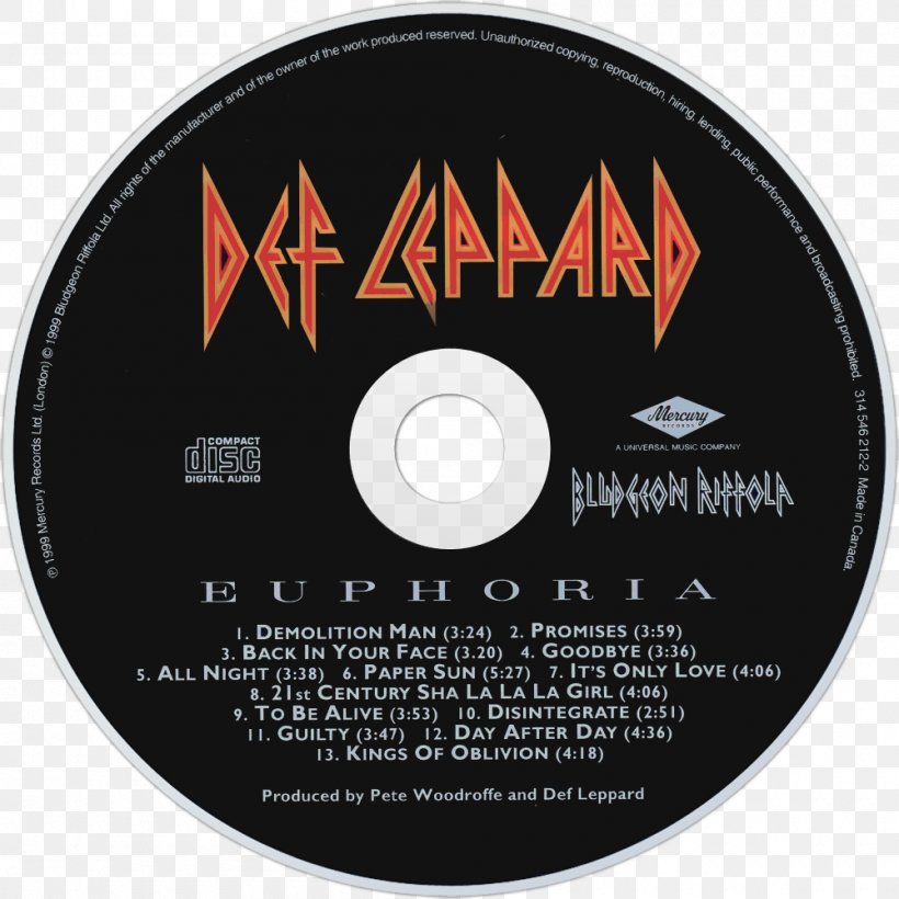 Compact Disc Def Leppard Euphoria Frankfurt Airport Autograph, PNG, 1000x1000px, Compact Disc, Autograph, Brand, Data Storage Device, Def Leppard Download Free
