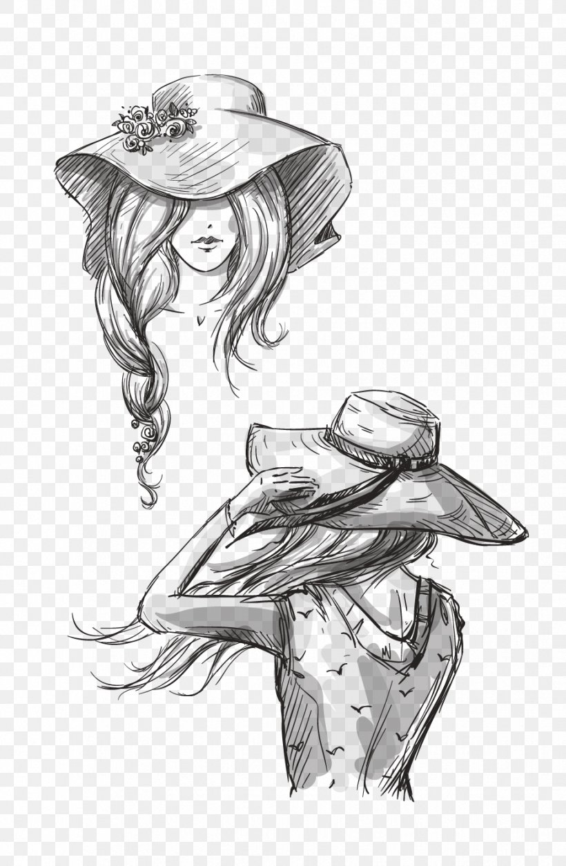 Hat Drawing Fashion Illustration Stock Photography, PNG, 926x1418px, Watercolor, Cartoon, Flower, Frame, Heart Download Free