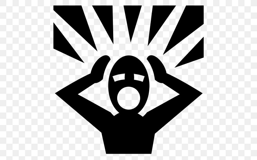 Screaming Emoticon Symbol, PNG, 512x512px, Screaming, Anger, Area, Black, Black And White Download Free
