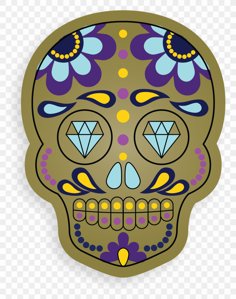 Skull Mexico, PNG, 2373x3000px, Skull, Mexico, Yellow Download Free