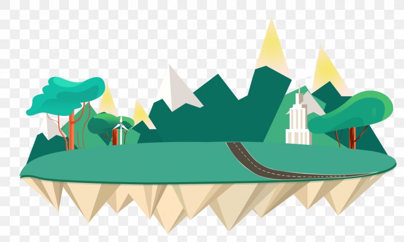 Cartoon Flat Island Mountain, PNG, 1335x804px, Painting, Art, Computer Graphics, Grass, Green Download Free