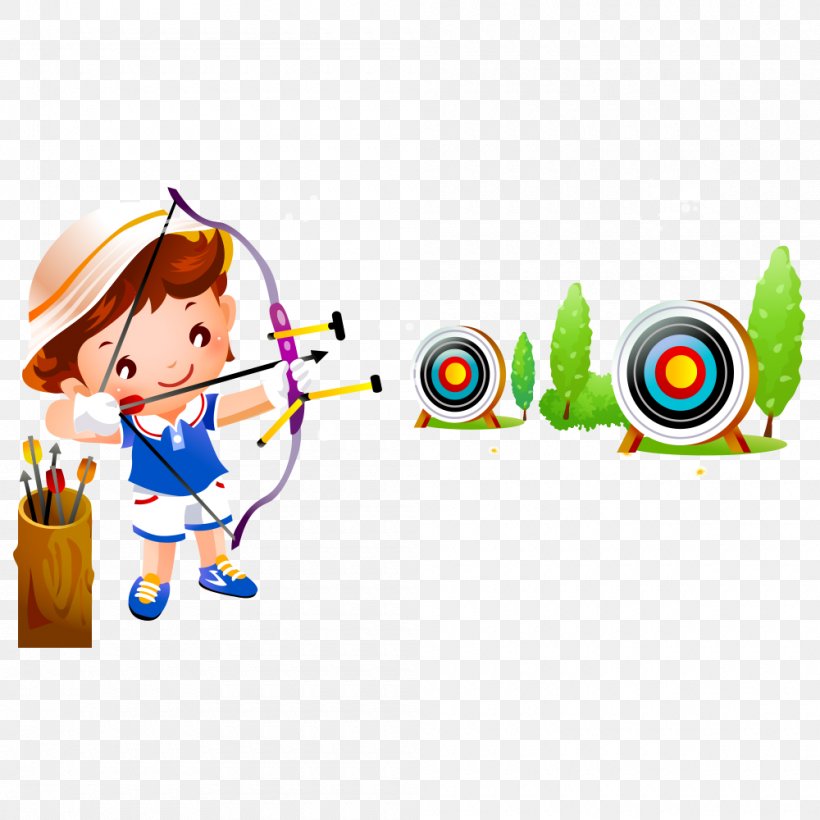 Child Cartoon Illustration, PNG, 1000x1000px, Bow And Arrow, Archery, Area, Art, Cartoon Download Free