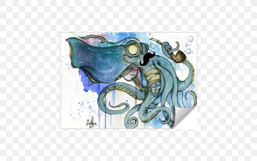 Octopus Cephalopod Intelligence Work Of Art Coleoids, PNG, 674x516px, Octopus, Art, Canvas, Cephalopod, Cephalopod Intelligence Download Free