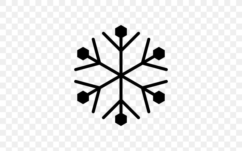 Snowflake Freezing Symbol, PNG, 512x512px, Snowflake, Black And White, Flat Design, Freezing, Frost Line Download Free