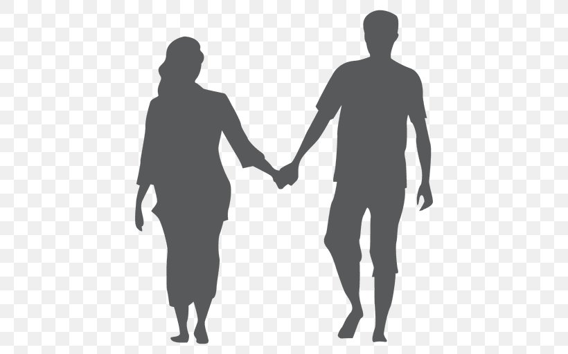 Woman Silhouette Holding Hands Homo Sapiens, PNG, 512x512px, Man, Anatomy, Arm, Black, Black And White Download Free
