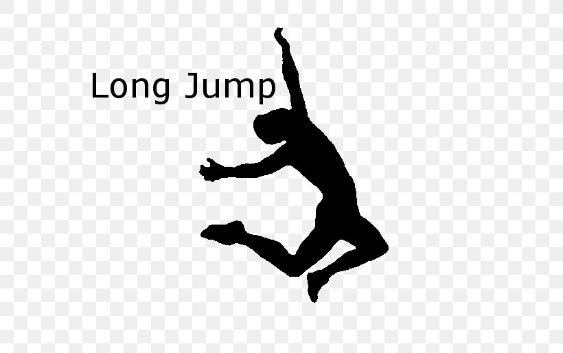Long Jump Jumping Logo Track & Field, PNG, 586x514px, Long Jump, Area, Arm, Athlete, Black And White Download Free