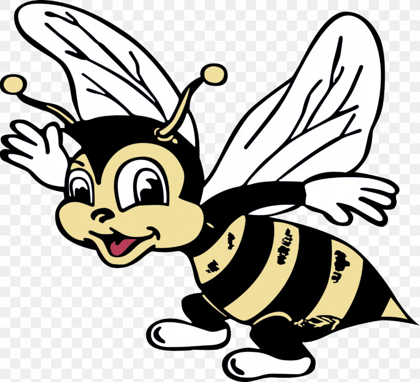 Honey Bee Cartoon Character Bees Yellow, PNG, 1186x1080px, Honey Bee, Bees, Cartoon, Character, Character Created By Download Free
